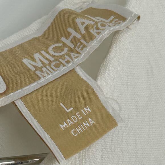 Michael Kors Linen Tie Front Dress Size L — Good Used, as is - Picture 3 of 4